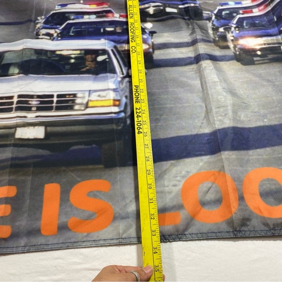 The juice is loose OJ chase fabric banner 34" 56" tapestry - Picture 5 of 7